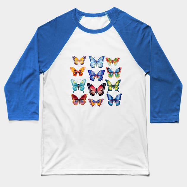 Butterflies01 Baseball T-Shirt by FehuMarcinArt